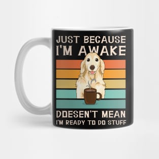 Funny Sayings For Sarcastic People Golden Retriver and Coffee Lover Mug